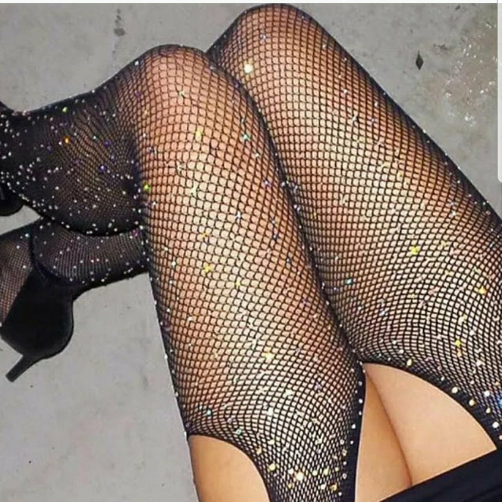 Crotchless Rhinestones stocking - Picture 2 of 2